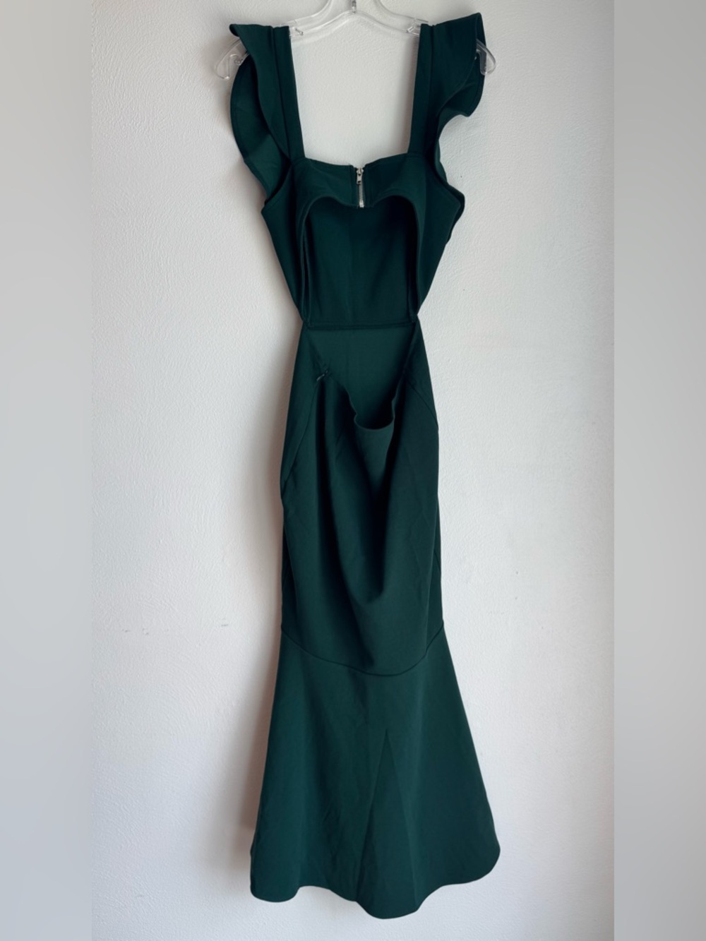 Petal & Pup Dark Green Ruffle High-Low Midi Dress - Picture 5 of 10